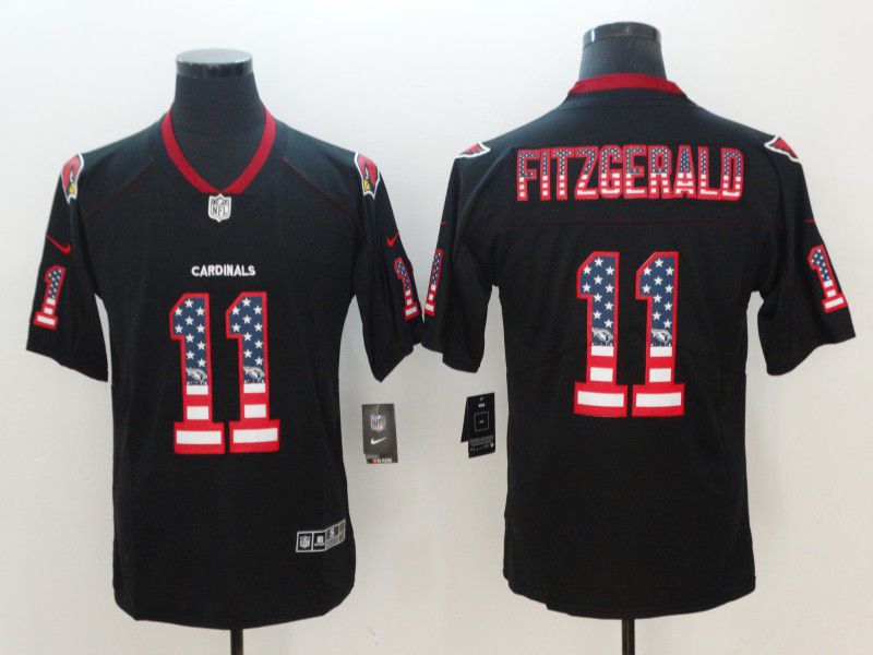 Men Arizona Cardinals #11 Fitzgerald Nike USA Flag Fashion Black Color Rush Limited NFL Jerseys->seattle seahawks->NFL Jersey
